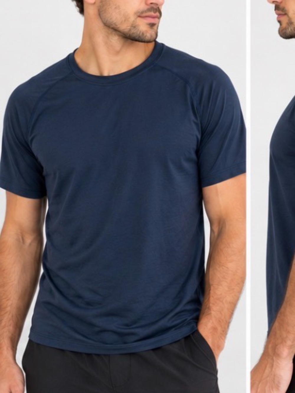 (#K) Lululemon Short Sleeve Athletic Running Shirt Navy Blue No Size Tag